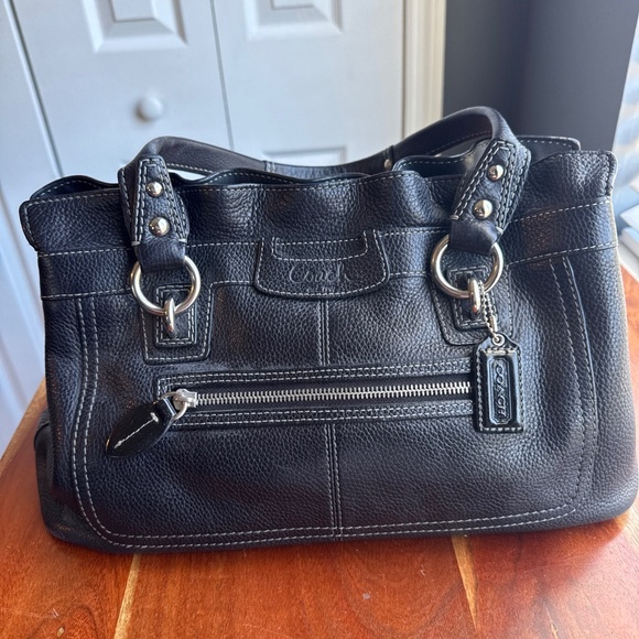 Coach Ruffel Collection Coach | Bags | Coach Penelope Black Handbag Shoulder Bag Ruffle Pebbled ...